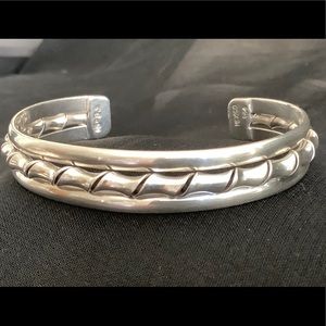 Vintage sterling silver Mexican cuff bracelet
